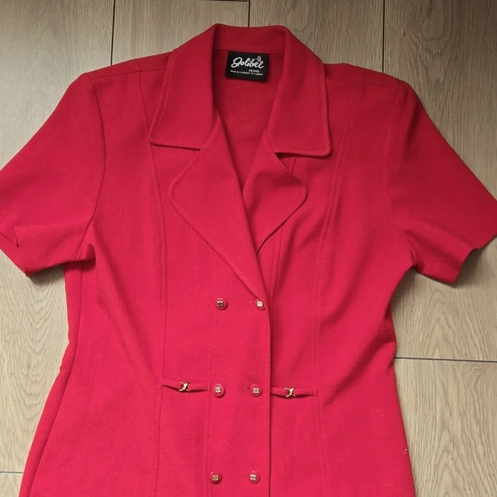 Vintage Golibal Red Button-Down Dress size M - Picture 3 of 9